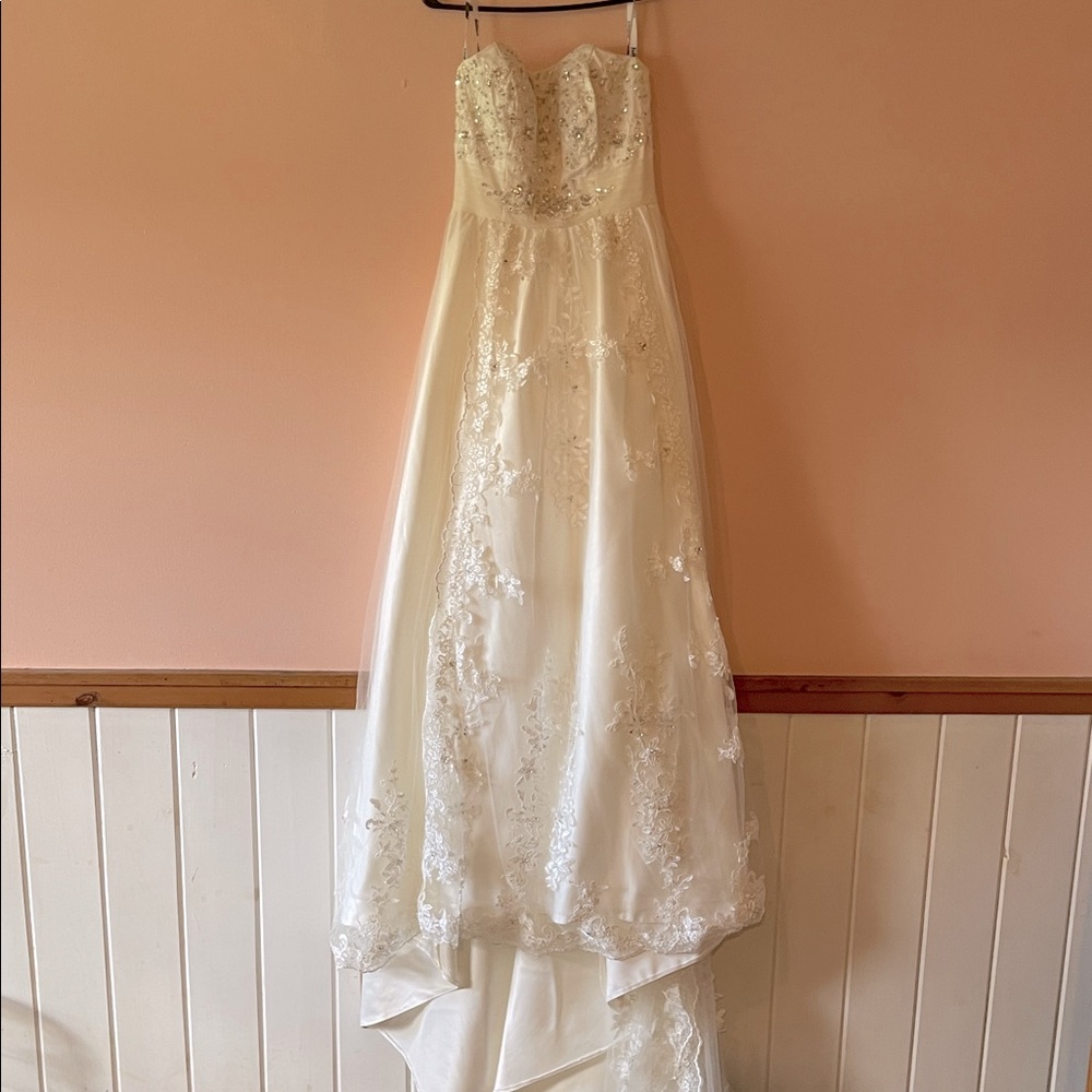 Elegant Strapless Lace Wedding Dress